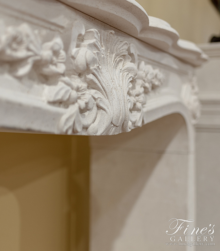 Marble Fireplaces  - Stunning LOUIS XV French Limestone Mantelpiece - MFP-2215