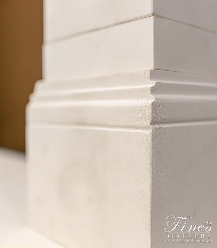 Marble Fireplaces  - French Provincial Fireplace Mantel In Limestone - MFP-2217