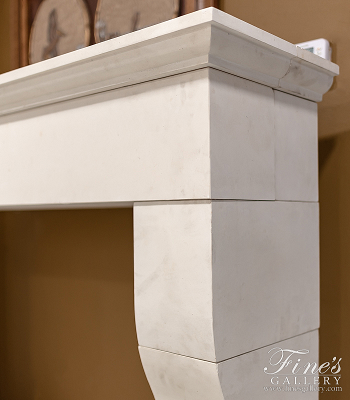 Marble Fireplaces  - French Provincial Fireplace Mantel In Limestone - MFP-2217