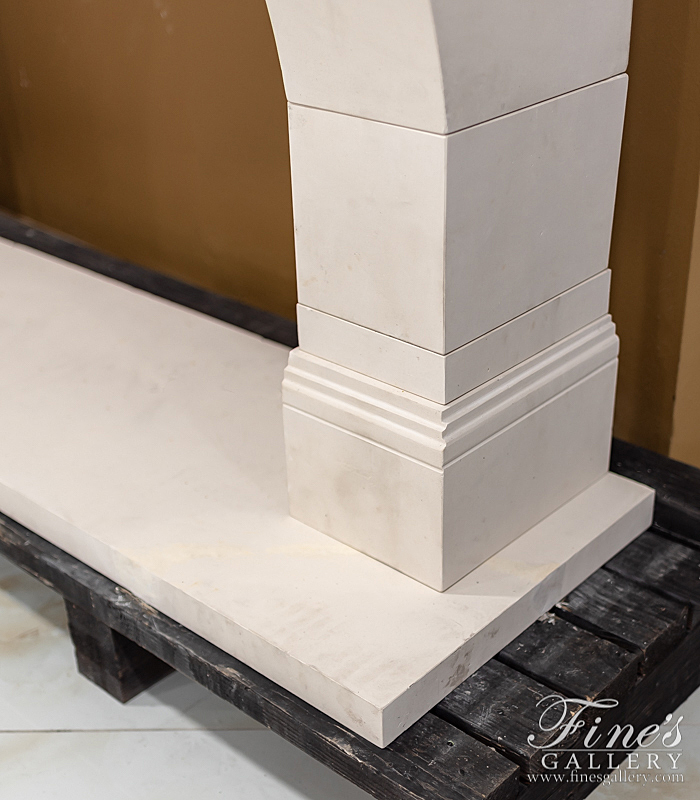 Marble Fireplaces  - French Provincial Fireplace Mantel In Limestone - MFP-2217