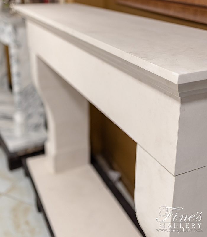 Marble Fireplaces  - French Provincial Fireplace Mantel In Limestone - MFP-2217