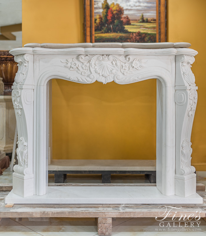 Marble Fireplaces  - 55 Inch French Marble Fireplace Mantel - MFP-2231