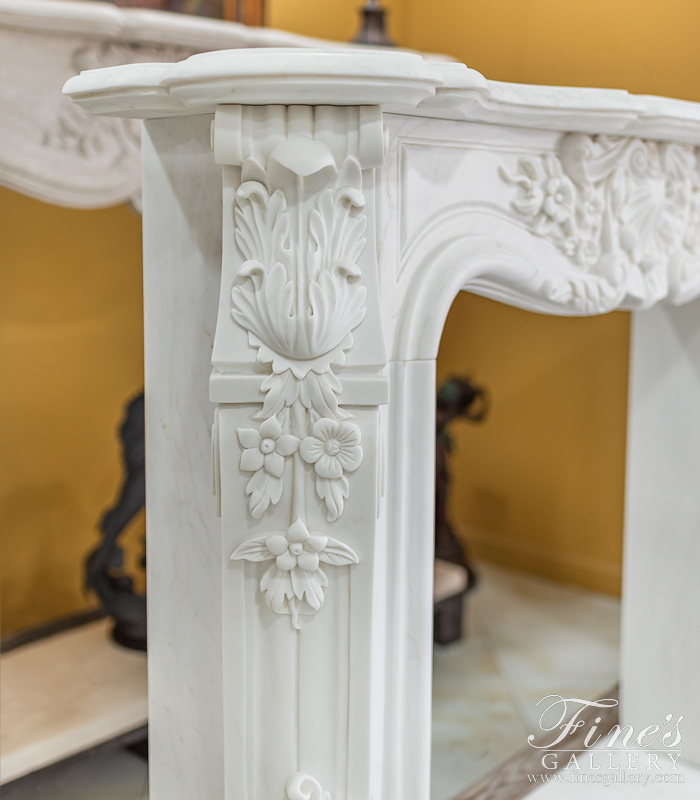 Marble Fireplaces  - 55 Inch French Marble Fireplace Mantel - MFP-2231