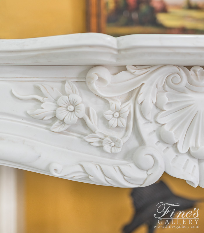 Marble Fireplaces  - 55 Inch French Marble Fireplace Mantel - MFP-2231