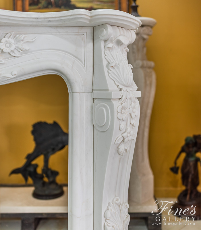 Marble Fireplaces  - 55 Inch French Marble Fireplace Mantel - MFP-2231