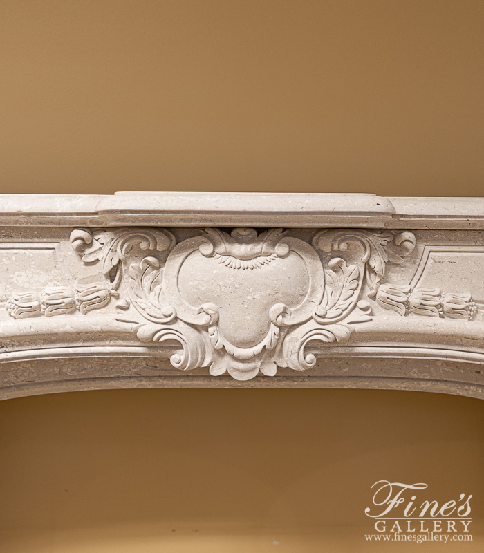 Marble Fireplaces  - Italian Quarried Perlato Royal Marble Fireplace Mantel - MFP-2239
