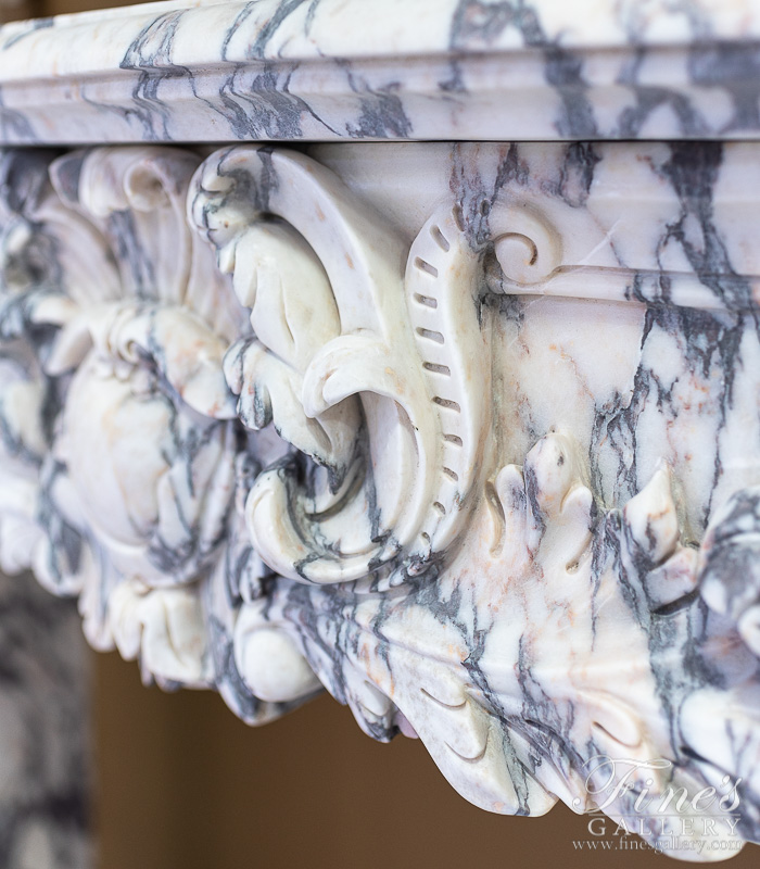 Marble Fireplaces  - Italian Viola Marble Mantel - MFP-2242