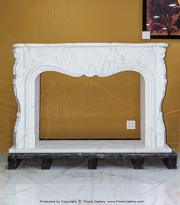 Marble Fireplaces  - Unusual And Stunning French Style Marble Fireplace - MFP-2254