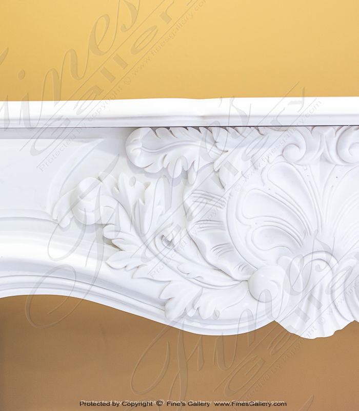 Marble Fireplaces  - Unusual And Stunning French Style Marble Fireplace - MFP-2254