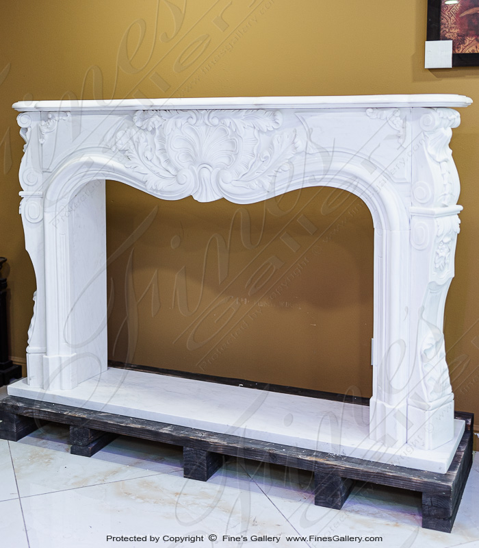 Marble Fireplaces  - Unusual And Stunning French Style Marble Fireplace - MFP-2254