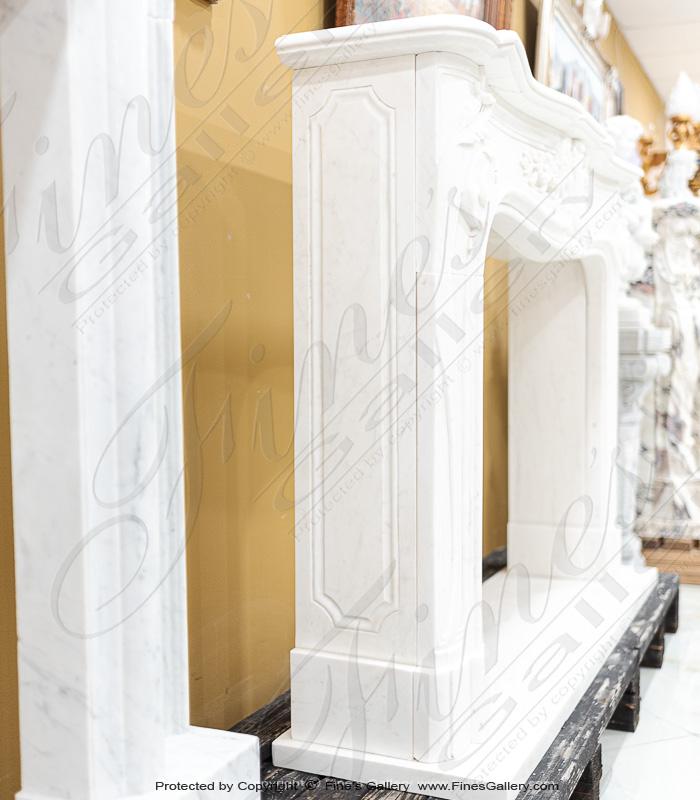 Marble Fireplaces  - Louis XV French Mantel In Statuary White - MFP-2255