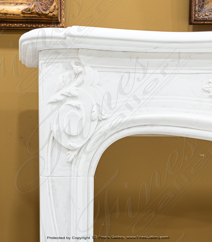 Marble Fireplaces  - Louis XV French Mantel In Statuary White - MFP-2255