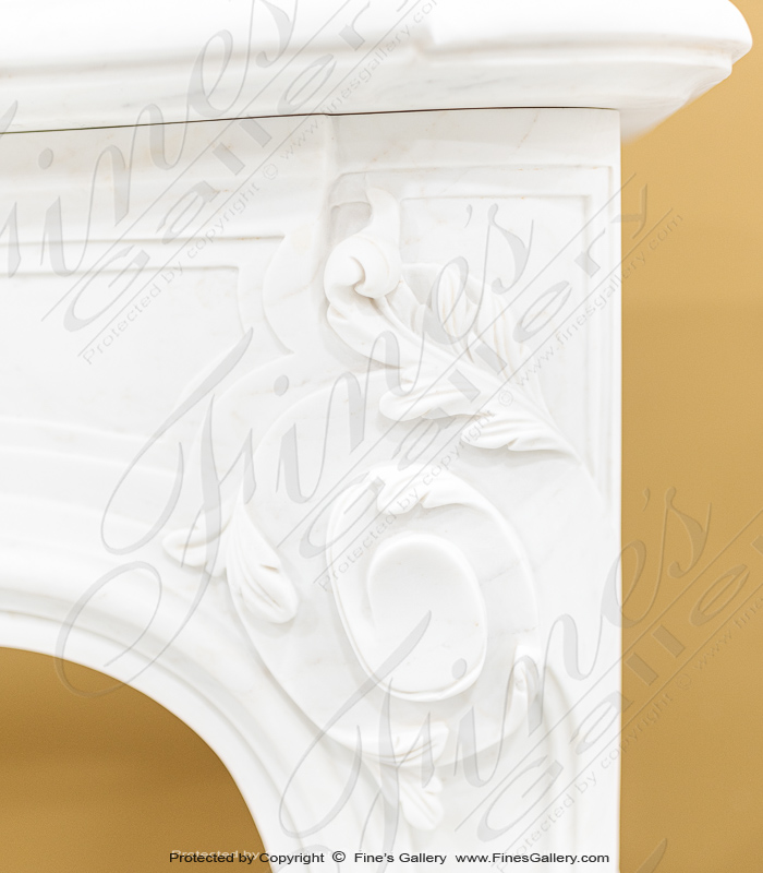 Marble Fireplaces  - Louis XV French Mantel In Statuary White - MFP-2255