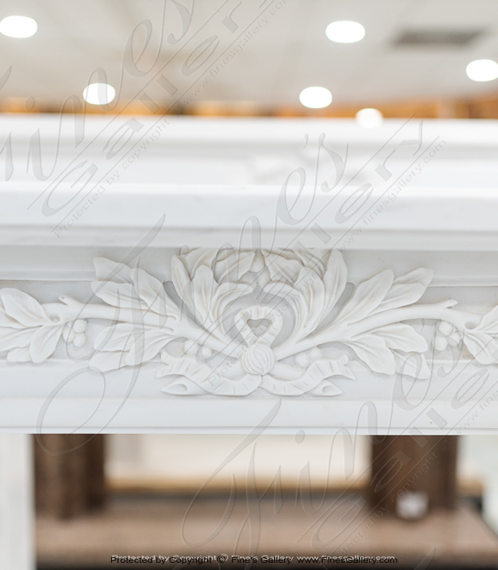 Marble Fireplaces  - Regal Regency Mantel In Light White Marble - MFP-2256