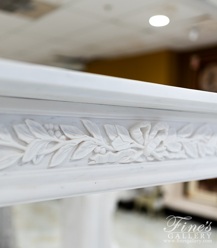 Marble Fireplaces  - Stylish Regency Mantel In Statuary White Marble - MFP-2257