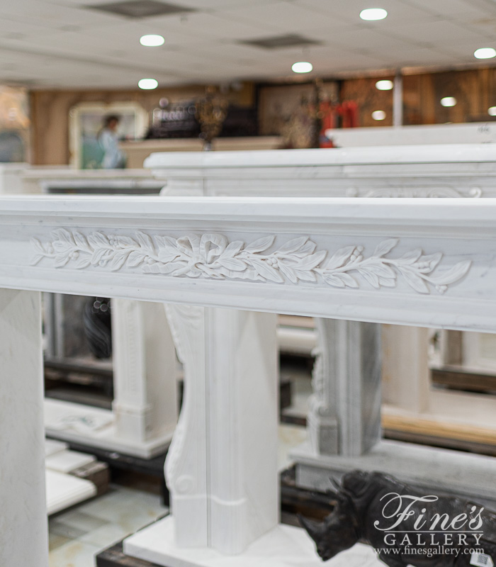 Marble Fireplaces  - Stylish Regency Mantel In Statuary White Marble - MFP-2257