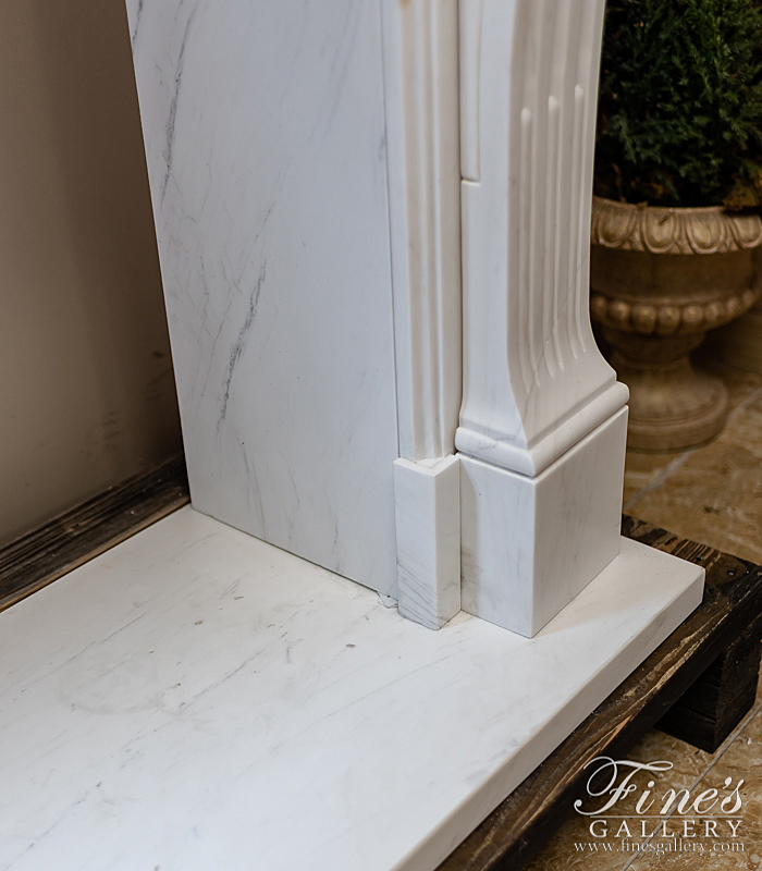 Marble Fireplaces  - Fluted Regency Louis XVII Mantel In Statuary White - MFP-2258