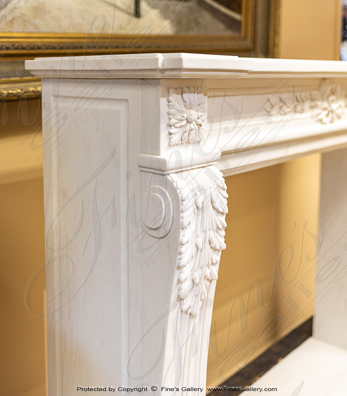 Marble Fireplaces  - Light White Regency Mantel - MFP-2259