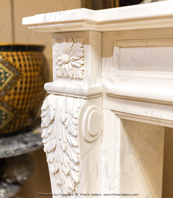 Marble Fireplaces  - Light White Regency Mantel - MFP-2259