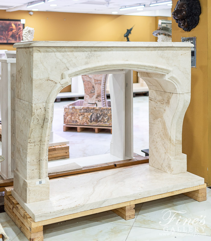 Marble Fireplaces  - Roman Ivory Travertine Fireplace Mantel - MFP-2263