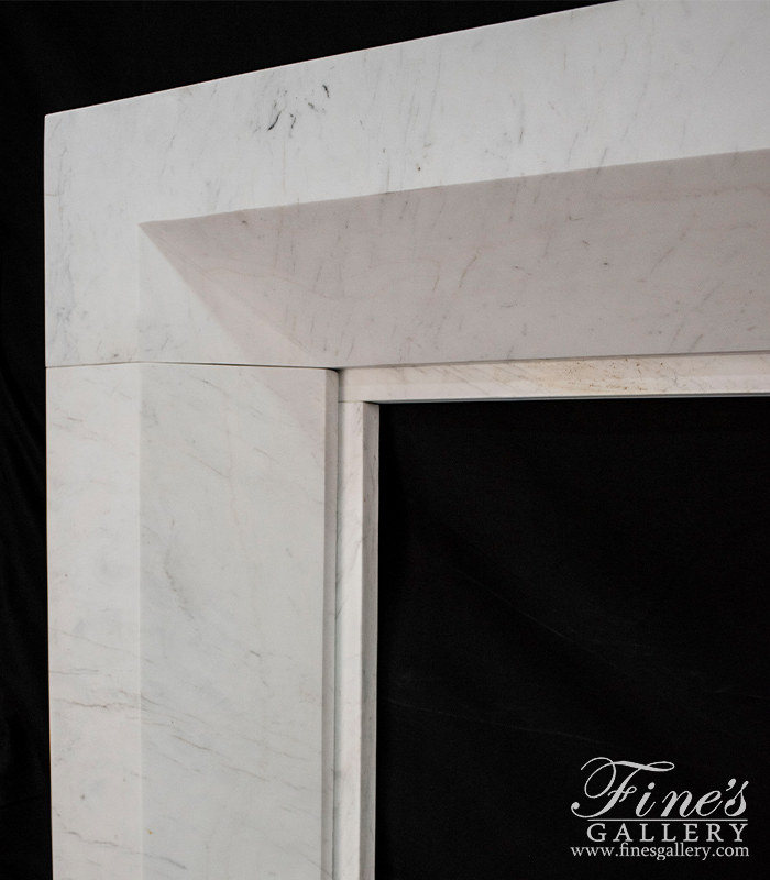 Marble Fireplaces  - Modern Fireplace In Solid Statuary Marble - MFP-2276