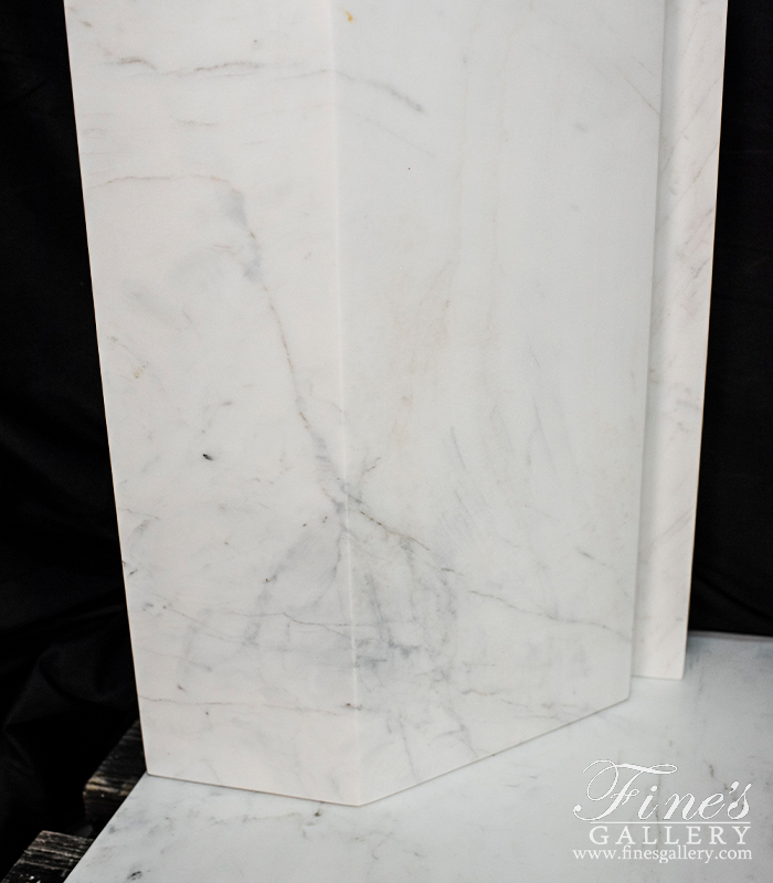 Marble Fireplaces  - Modern Fireplace In Solid Statuary Marble - MFP-2276