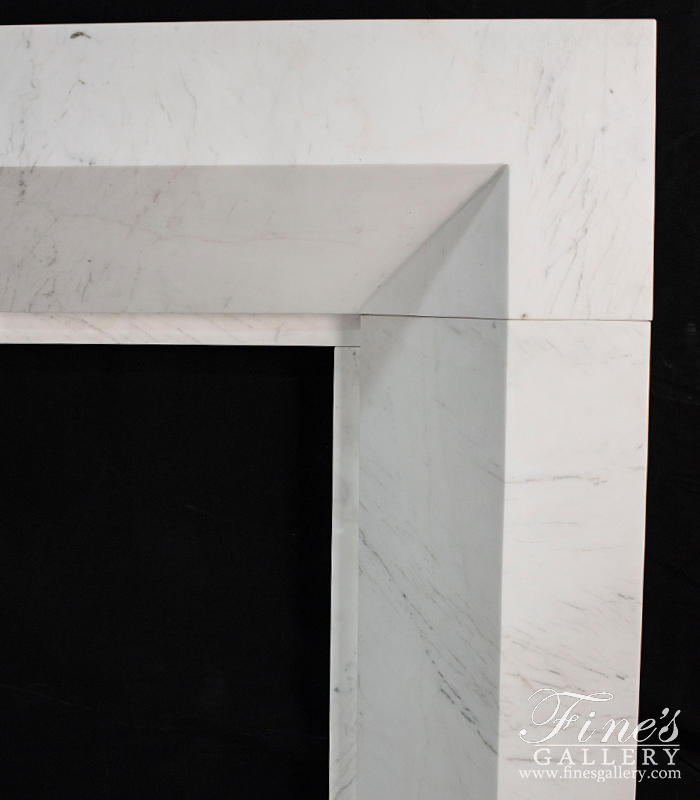 Marble Fireplaces  - Modern Fireplace In Solid Statuary Marble - MFP-2276