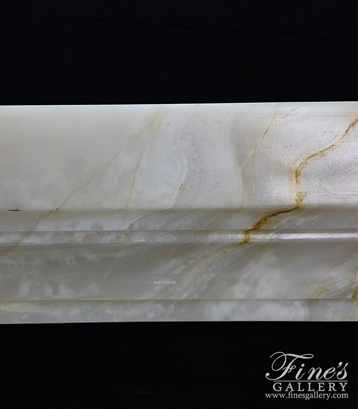 Marble Fireplaces  - Contemporary Mantel In Light White Onyx - MFP-2301