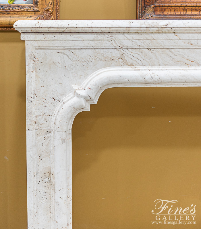 Marble Fireplaces  - Italian Ivory Travertine Fireplace Mantel - MFP-2308