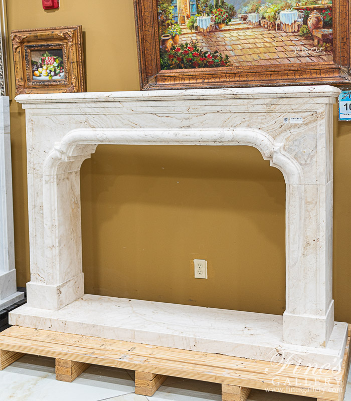 Marble Fireplaces  - Italian Ivory Travertine Fireplace Mantel - MFP-2308