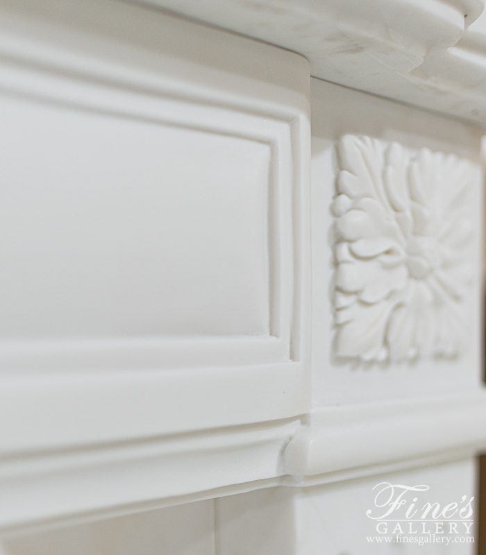 Marble Fireplaces  - Period Regency Statuary White Marble Fireplace - MFP-2321