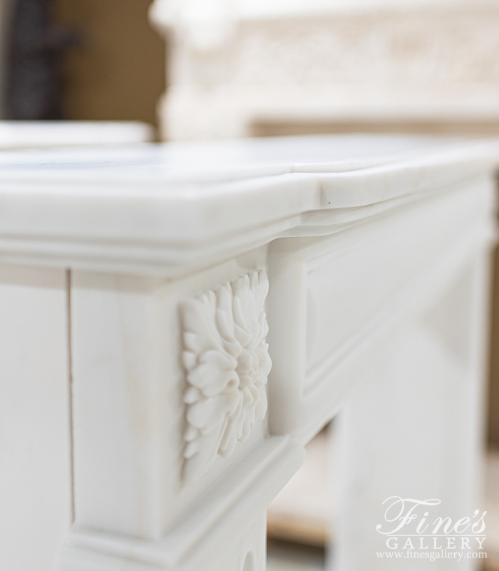 Marble Fireplaces  - Period Regency Statuary White Marble Fireplace - MFP-2321