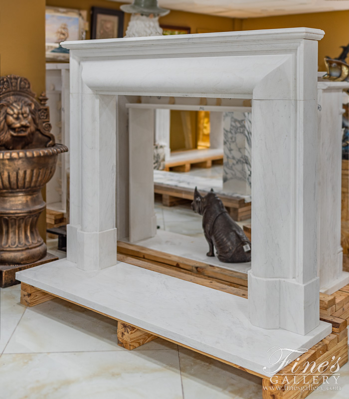 Marble Fireplaces  - Statuary White Bolection Style Surround With Shelf - MFP-2337