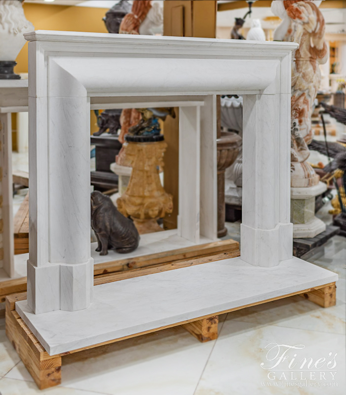 Search Result For Marble Fireplaces  - Statuary White Bolection Style Surround With Shelf - MFP-2337