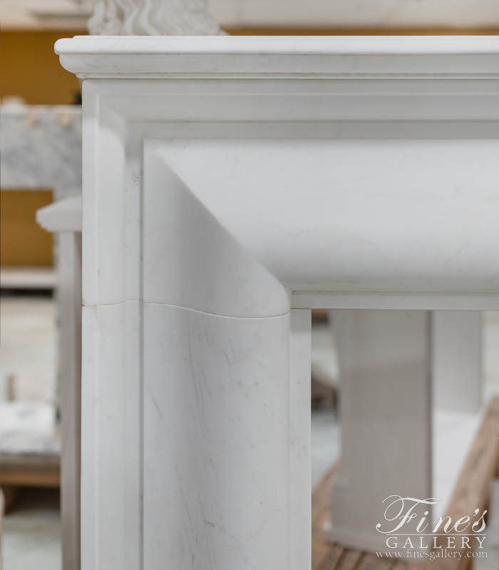 Search Result For Marble Fireplaces  - Statuary White Bolection Style Surround With Shelf - MFP-2337