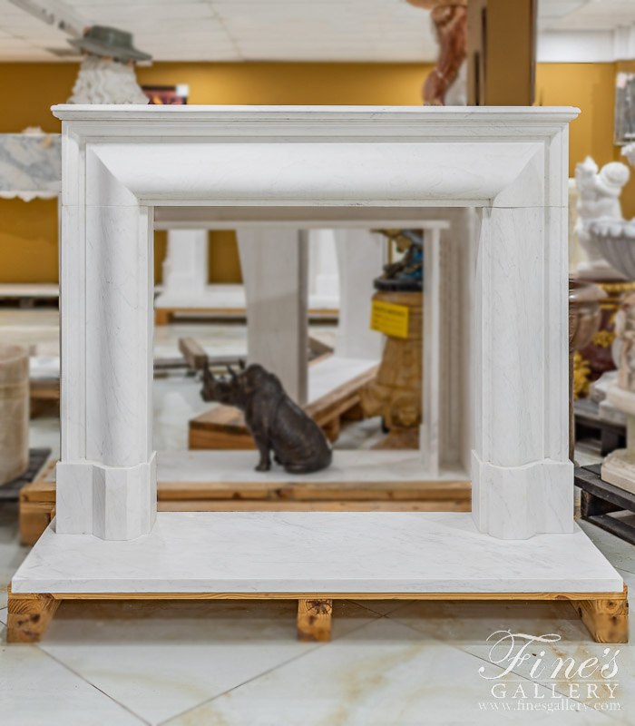 Search Result For Marble Fireplaces  - Statuary White Bolection Style Surround With Shelf - MFP-2337