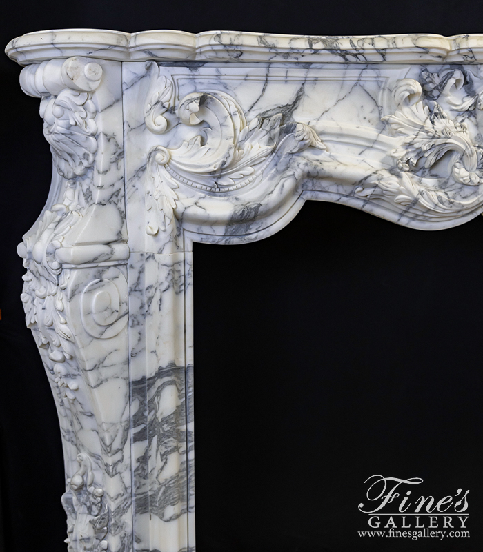 Marble Fireplaces  - Exotic Calacatta Marble Louis XV French Style Mantel - MFP-2400