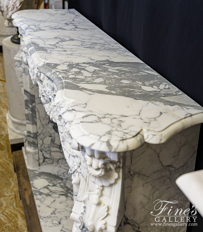 Marble Fireplaces  - Exotic Calacatta Marble Louis XV French Style Mantel - MFP-2400