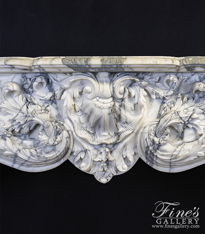 Marble Fireplaces  - Exotic Calacatta Marble Louis XV French Style Mantel - MFP-2400