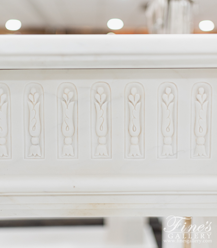 Marble Fireplaces  - Stunning Regency Statuary White Marble Fireplace Mantel - MFP-2401