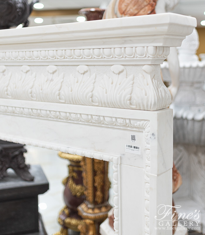 Marble Fireplaces  - Neoclassical Statuary White Mantel - MFP-2405