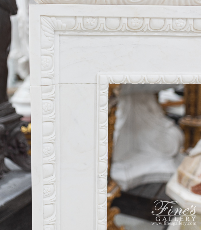 Marble Fireplaces  - Neoclassical Statuary White Mantel - MFP-2405