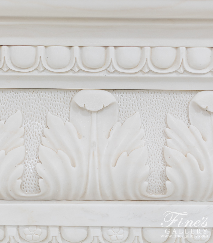 Marble Fireplaces  - Neoclassical Statuary White Mantel - MFP-2405