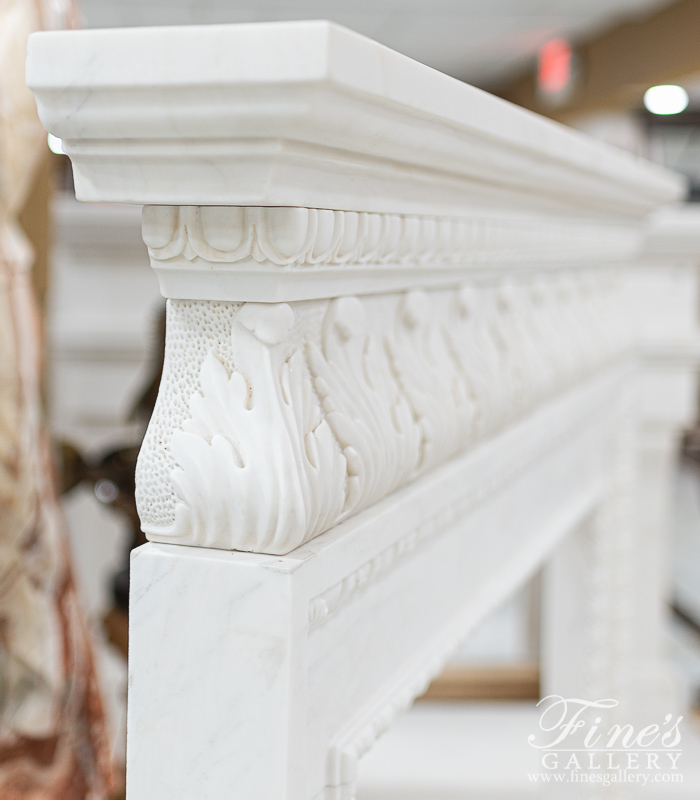 Marble Fireplaces  - Neoclassical Statuary White Mantel - MFP-2405