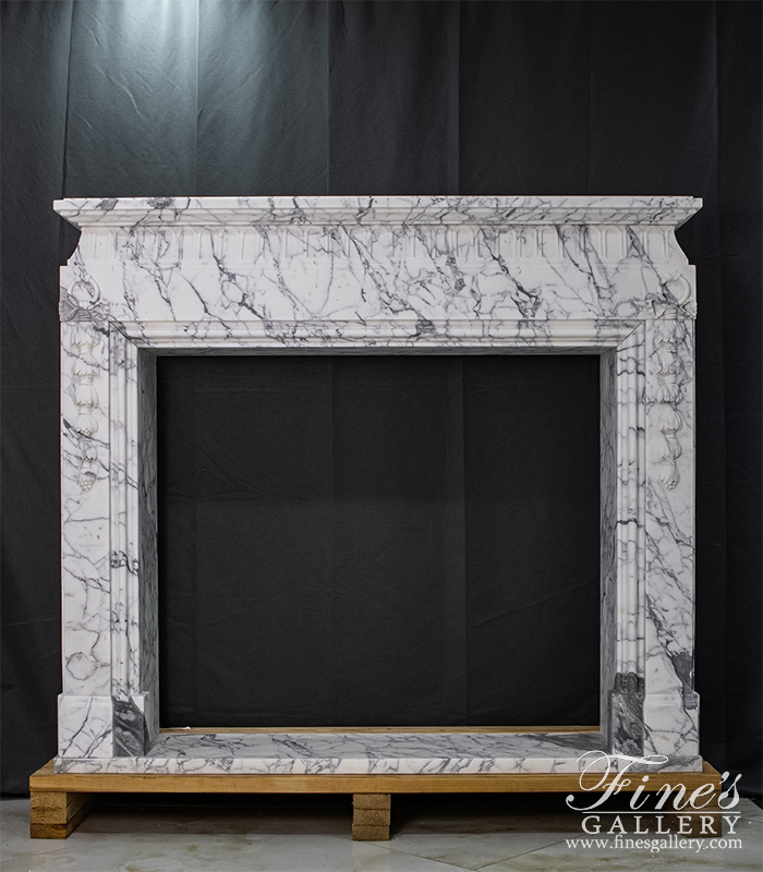 Marble Fireplaces  - Rare Italian Calacatta Marble Fireplace Mantel  - MFP-2408