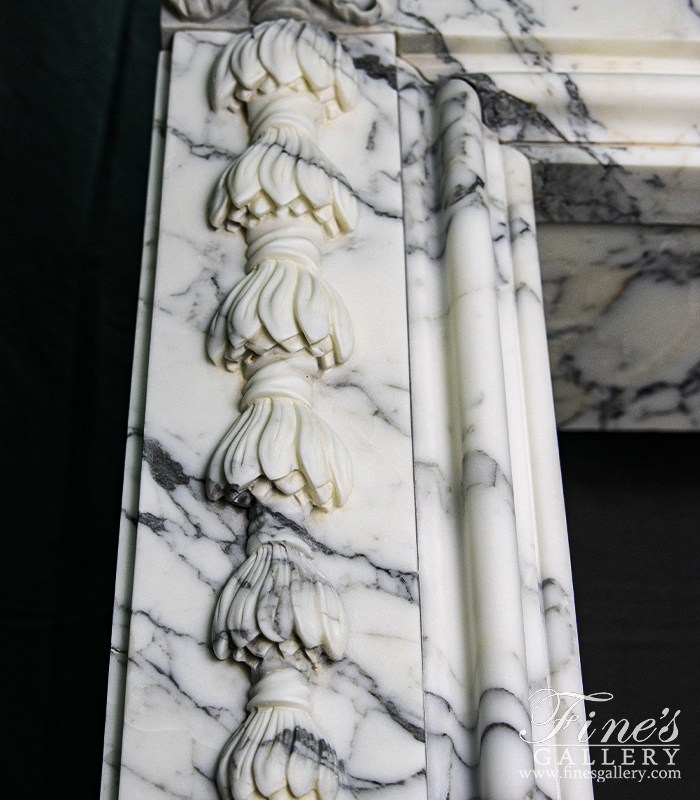 Marble Fireplaces  - Rare Italian Calacatta Marble Fireplace Mantel  - MFP-2408