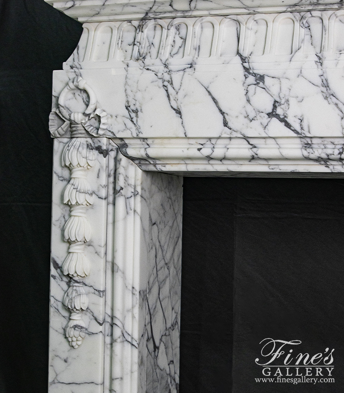 Marble Fireplaces  - Rare Italian Calacatta Marble Fireplace Mantel  - MFP-2408