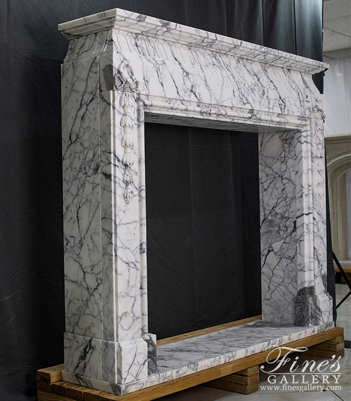 Marble Fireplaces  - Rare Italian Calacatta Marble Fireplace Mantel  - MFP-2408