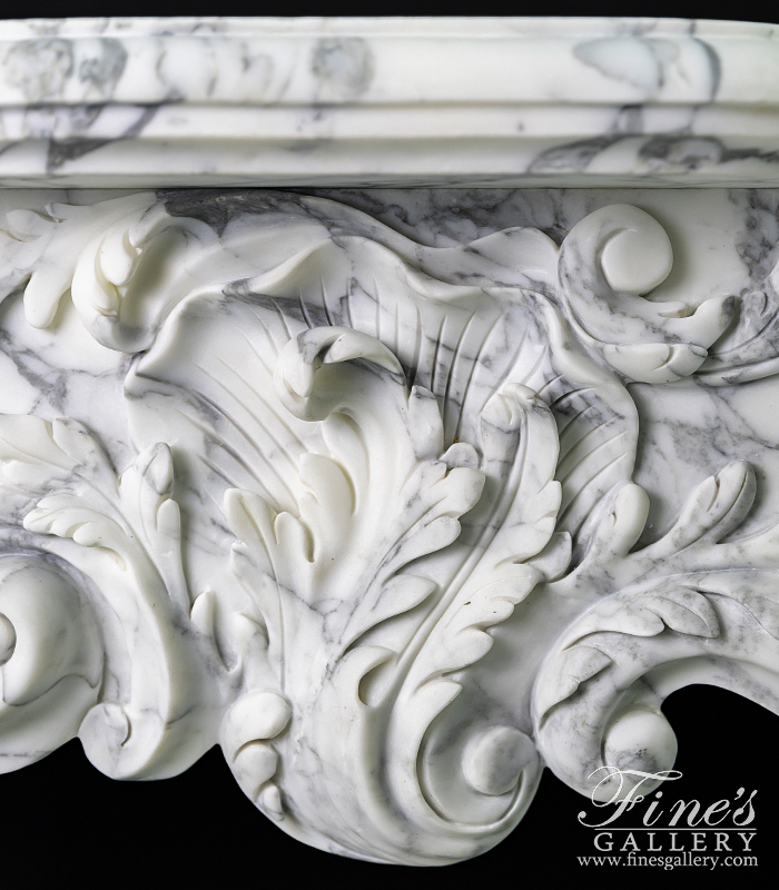 Marble Fireplaces  - Calacatta Marble Fireplace Mantel In Louis XVII Style - MFP-2409