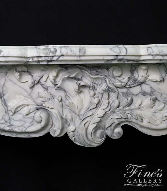 Marble Fireplaces  - Calacatta Marble Fireplace Mantel In Louis XVII Style - MFP-2409